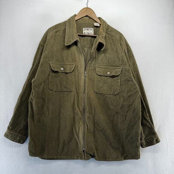 Property Other - Vintage Corduroy Jacket Men's 2XL Full Zip Cord Pockets Green Skate Surf 90s